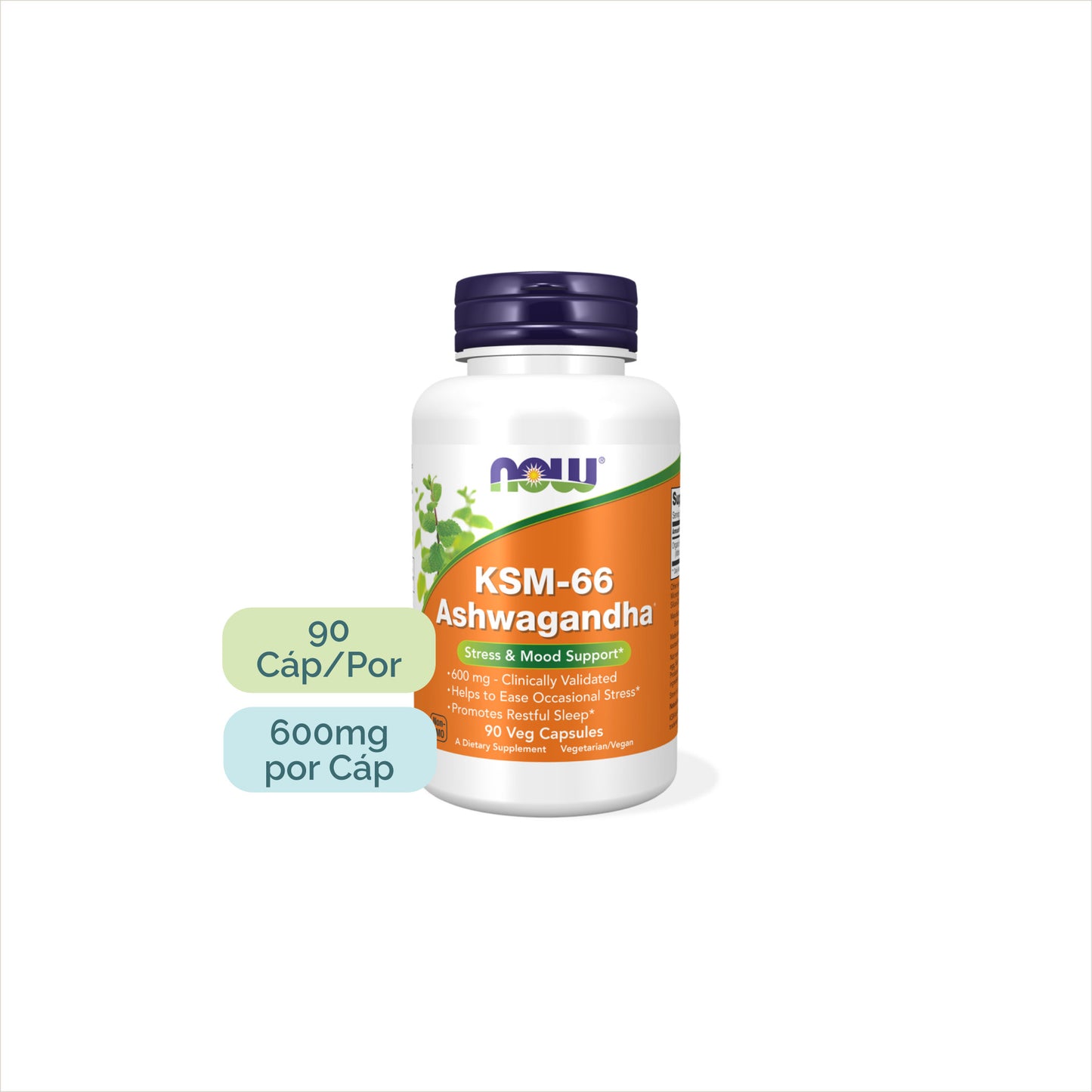 Ashwaganda KSM-66 con extracto de raíz y 5% de withanólidos - NOW Foods