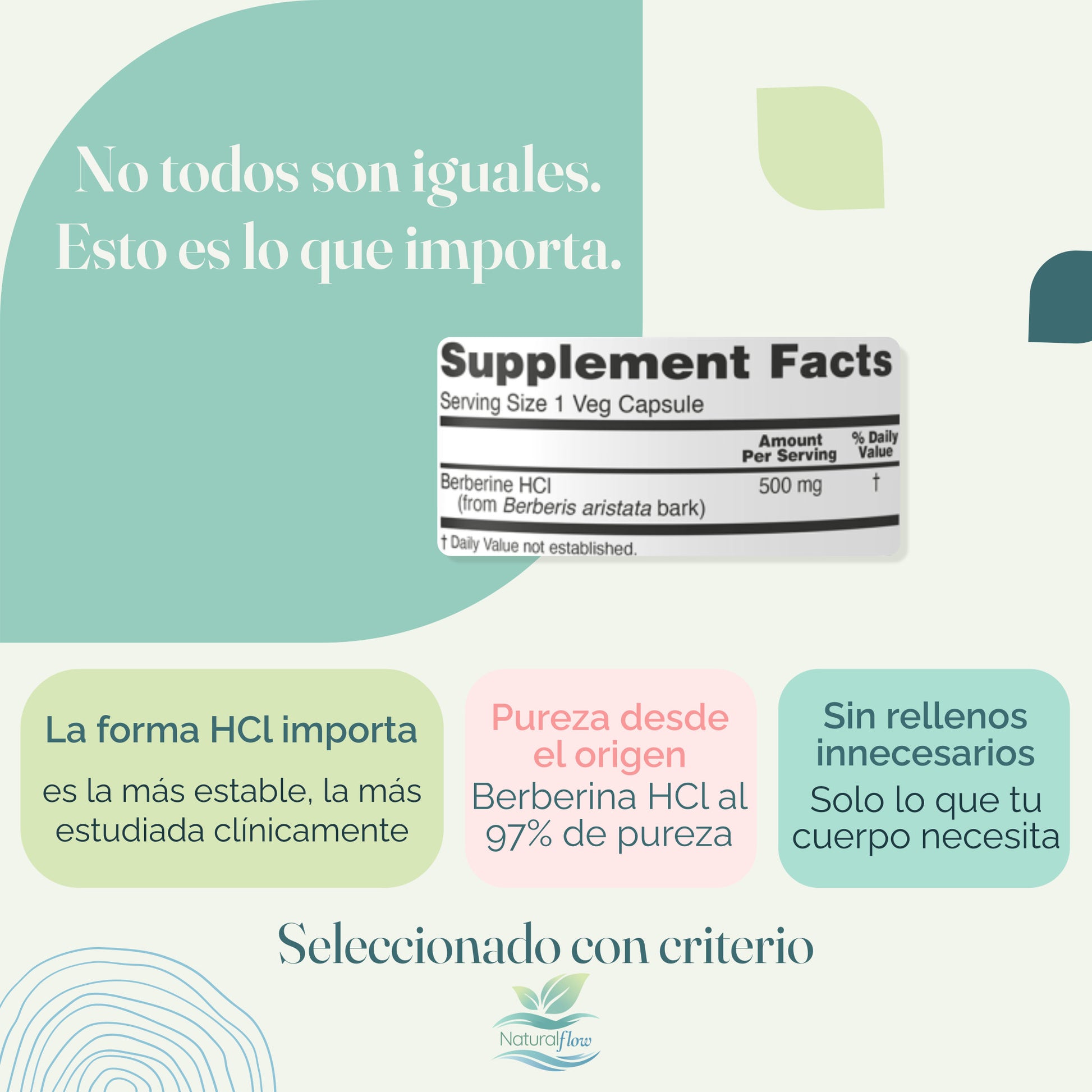 Berberina HCl beneficios metabolismo glucosa colesterol calidad verificada