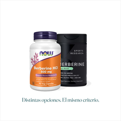 Dos opciones berberina HCl 500 mg alta pureza terceros certificadas