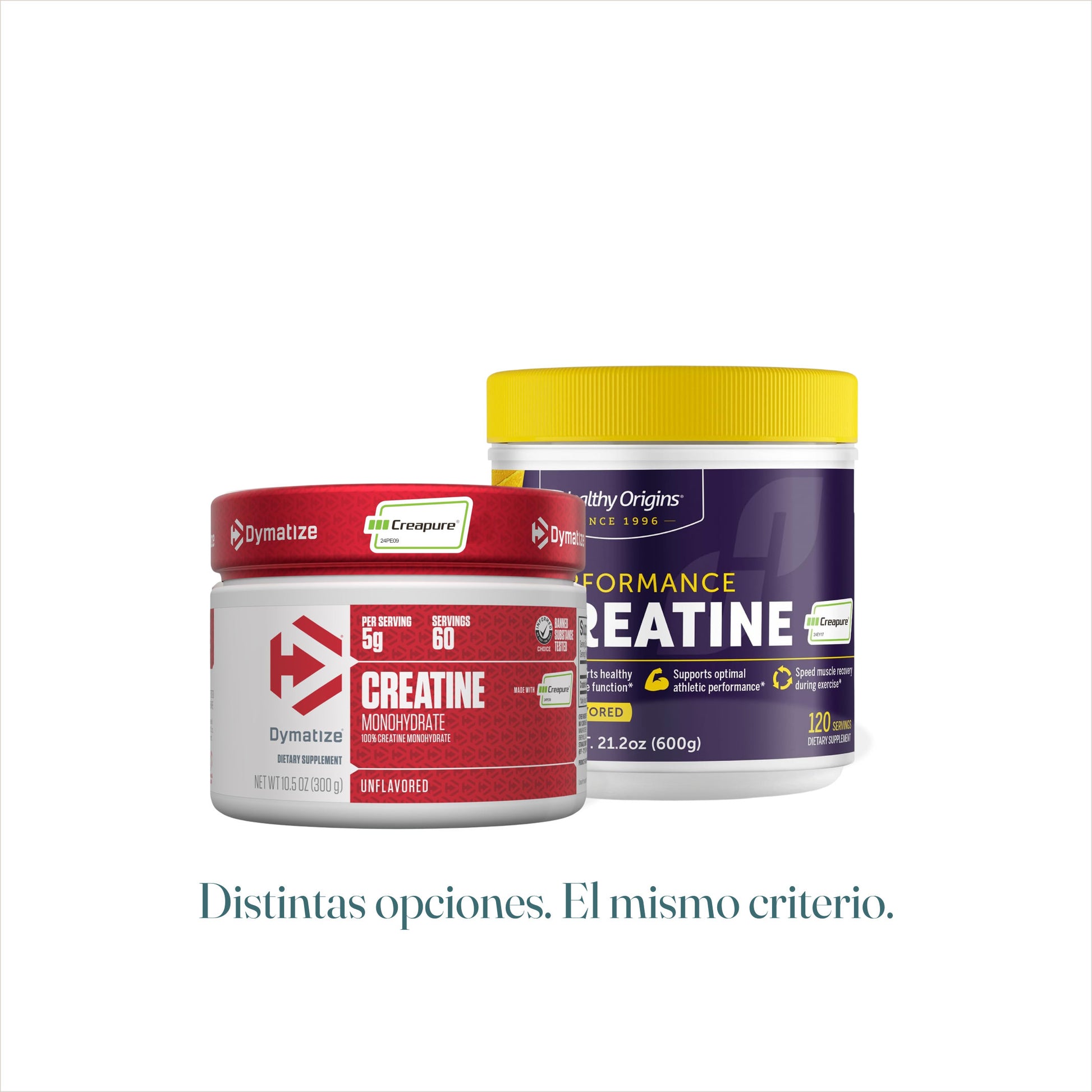 Creatin Creapure, dos opciones con la misma calidad 99.9% pureza, fabricación alemana.