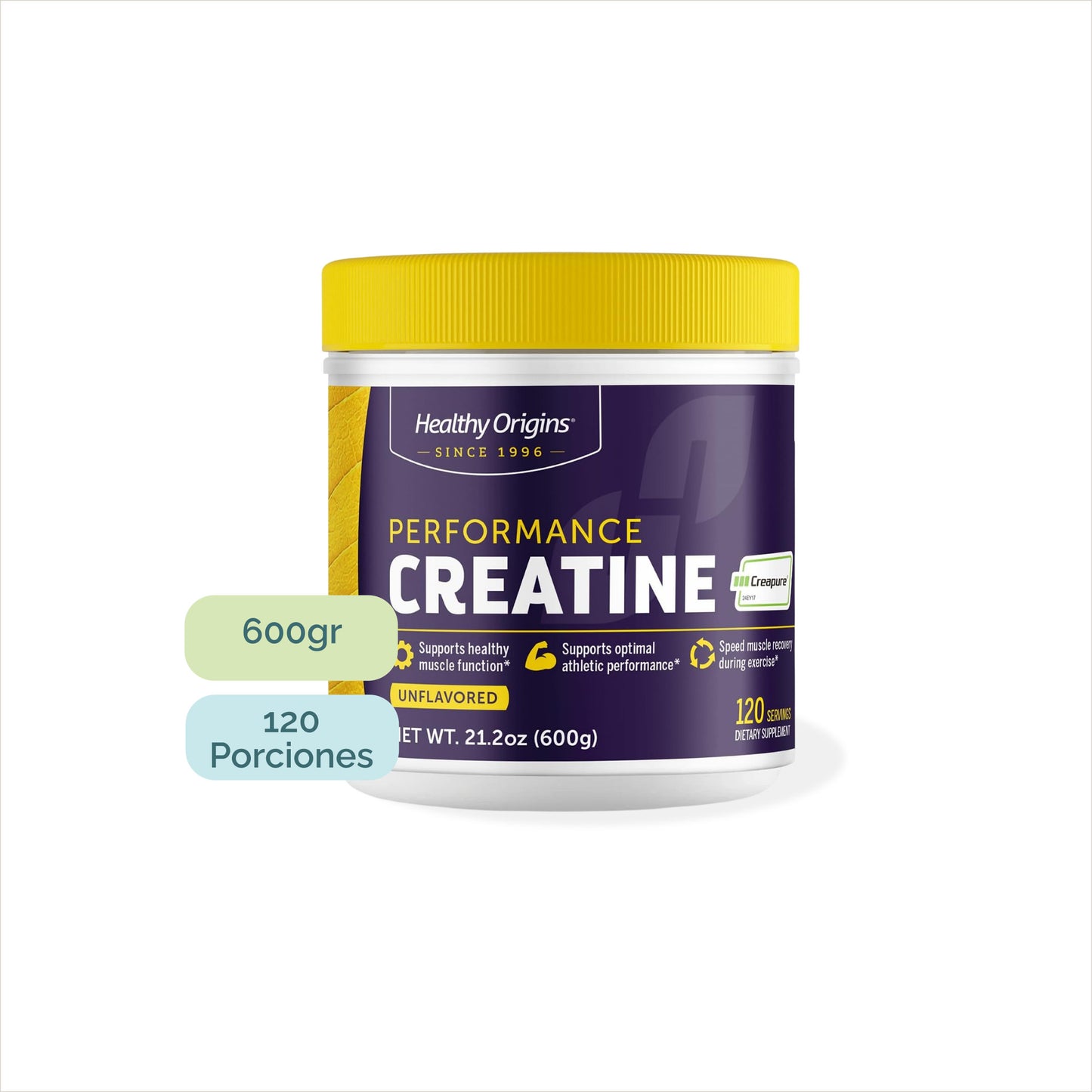 Creatina monohidratada Creapure 600 g para fuerza y rendimiento