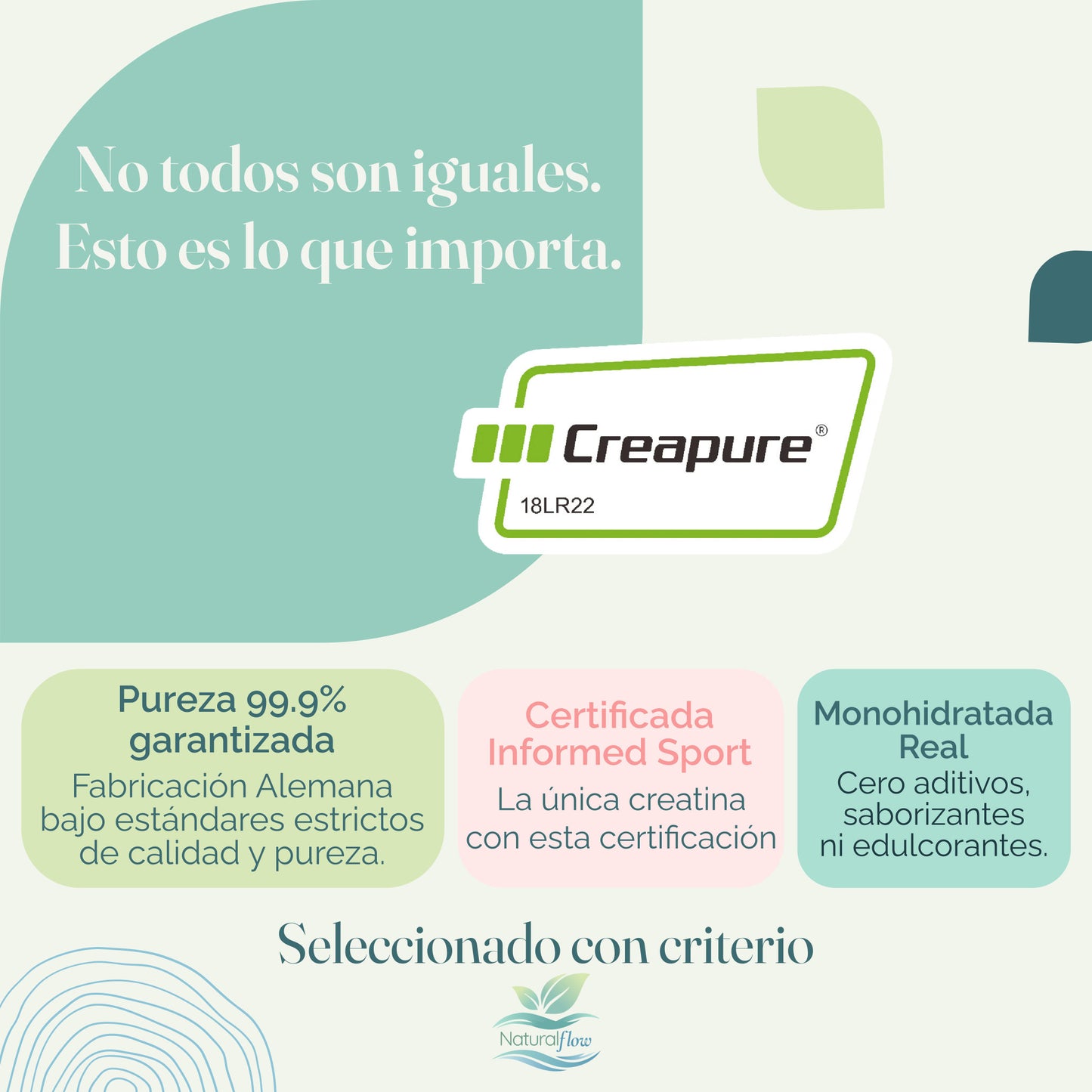 Comparativa creatina Creapure vs creatina genérica pureza calidad certificación
