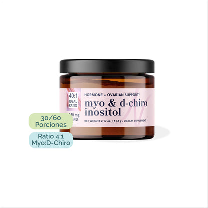 Producto para apoyo hormonal femenino con Myo-Inositol y D-Chiro-Inositol