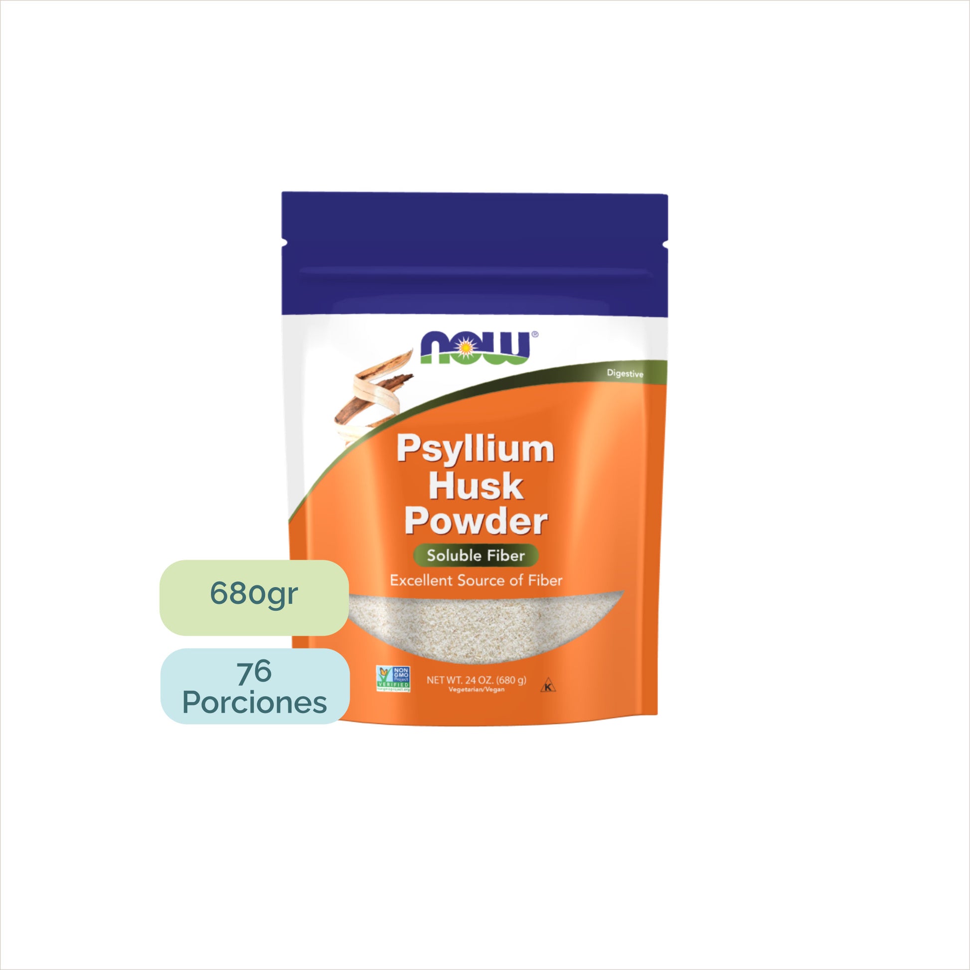 Producto en polvo de psyllium, fibra soluble sin aditivos