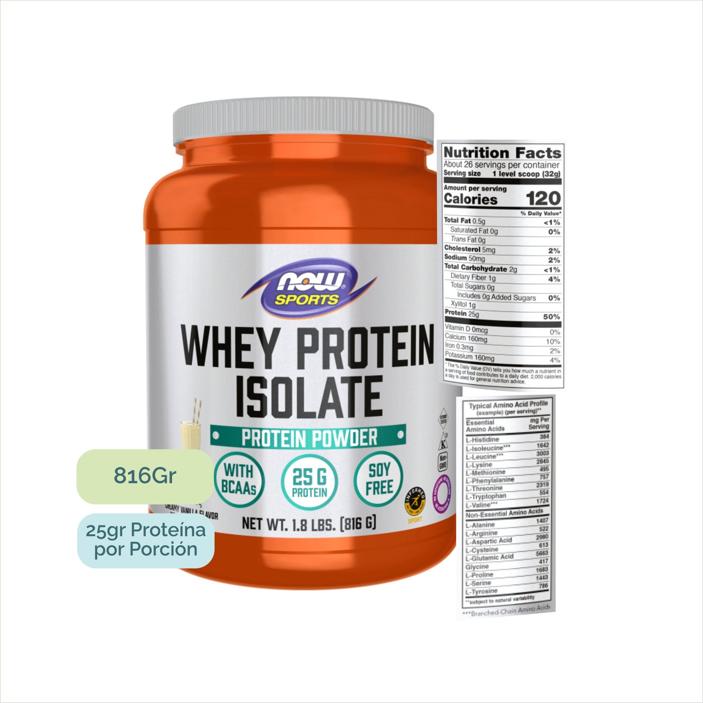 Whey isolate sin edulcorantes artificiales sabor vainilla