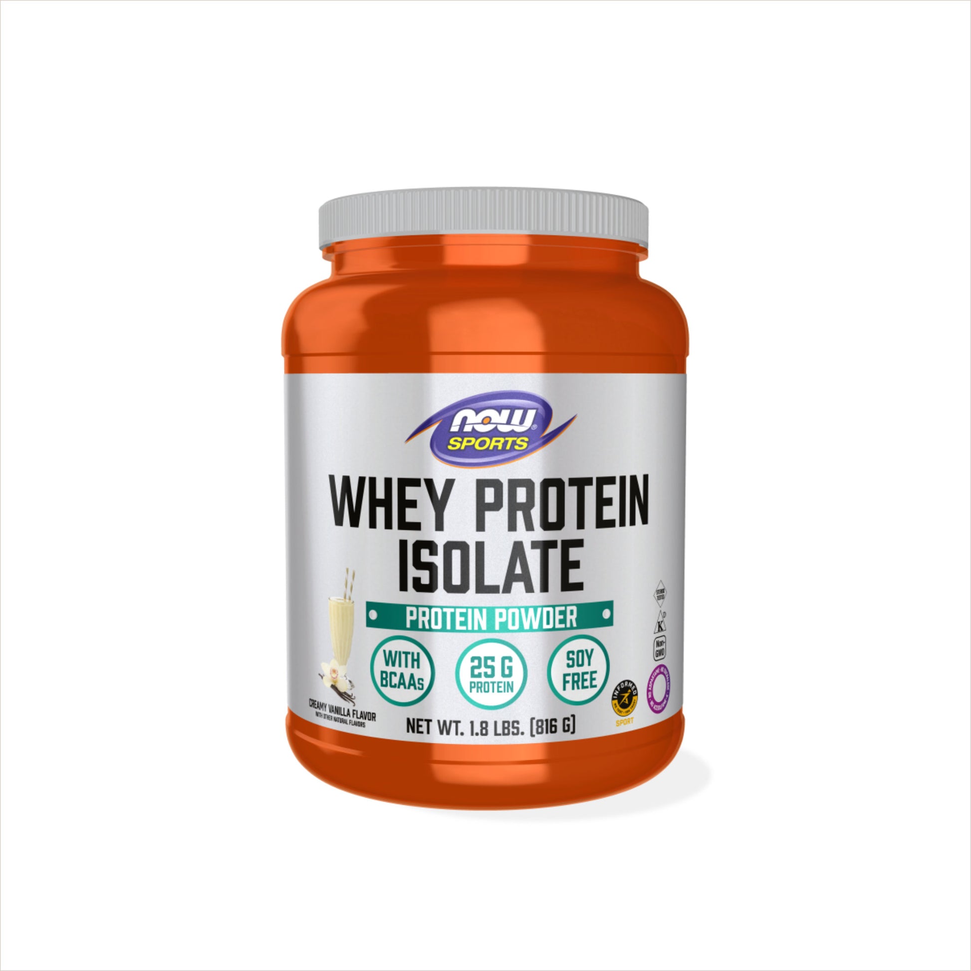 NOW Foods Whey Protein Isolate sin sabor 25 g proteína