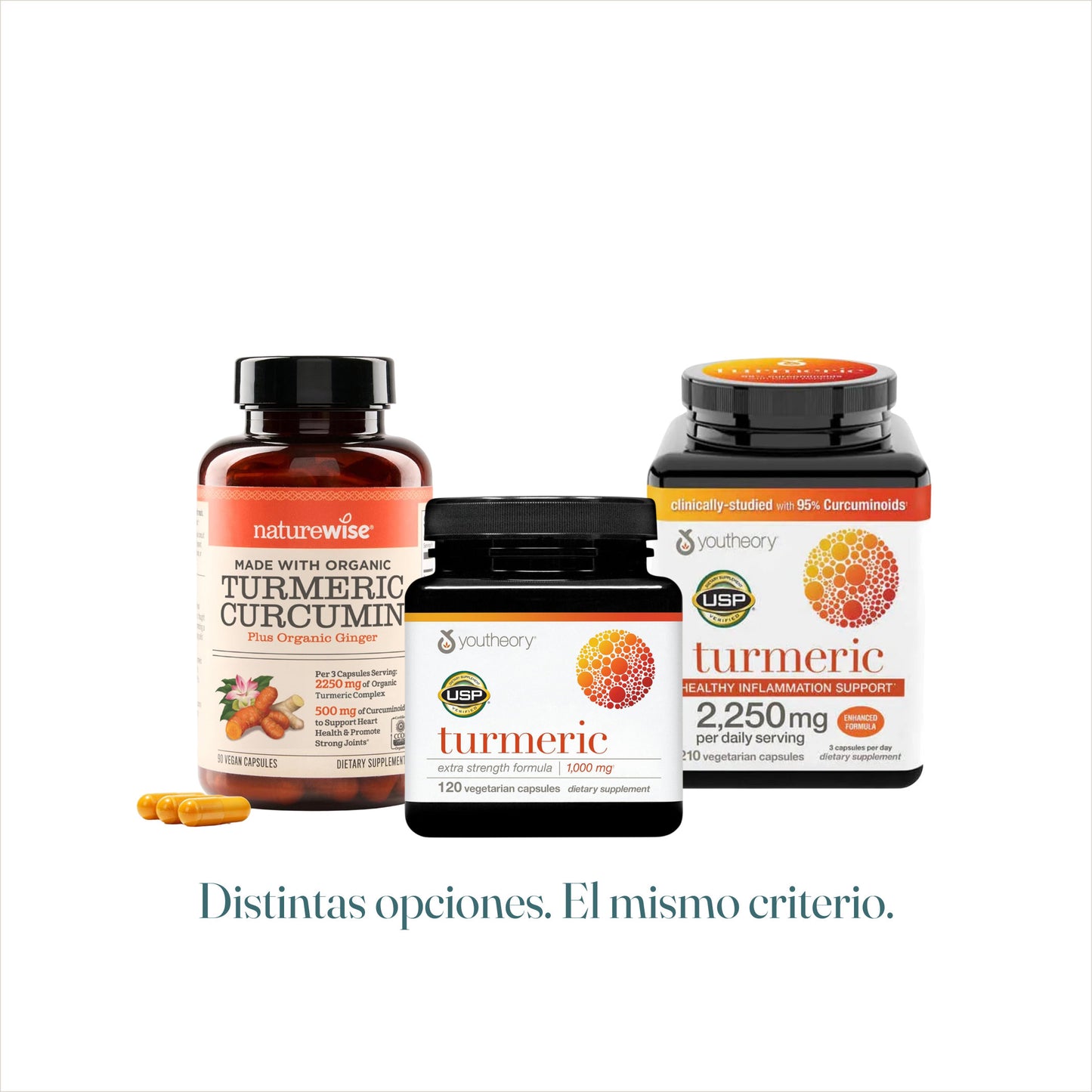 Gama de cúrcuma con absorción potenciada 625 mg, 1000 mg y 2250 mg