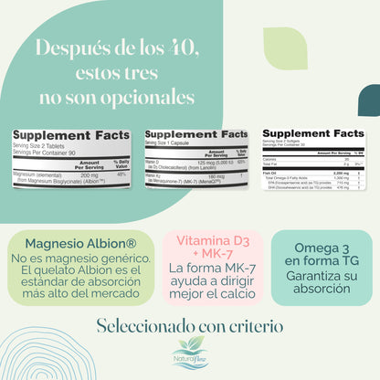 Rutina diaria para energía, corazón y huesos después de los 40